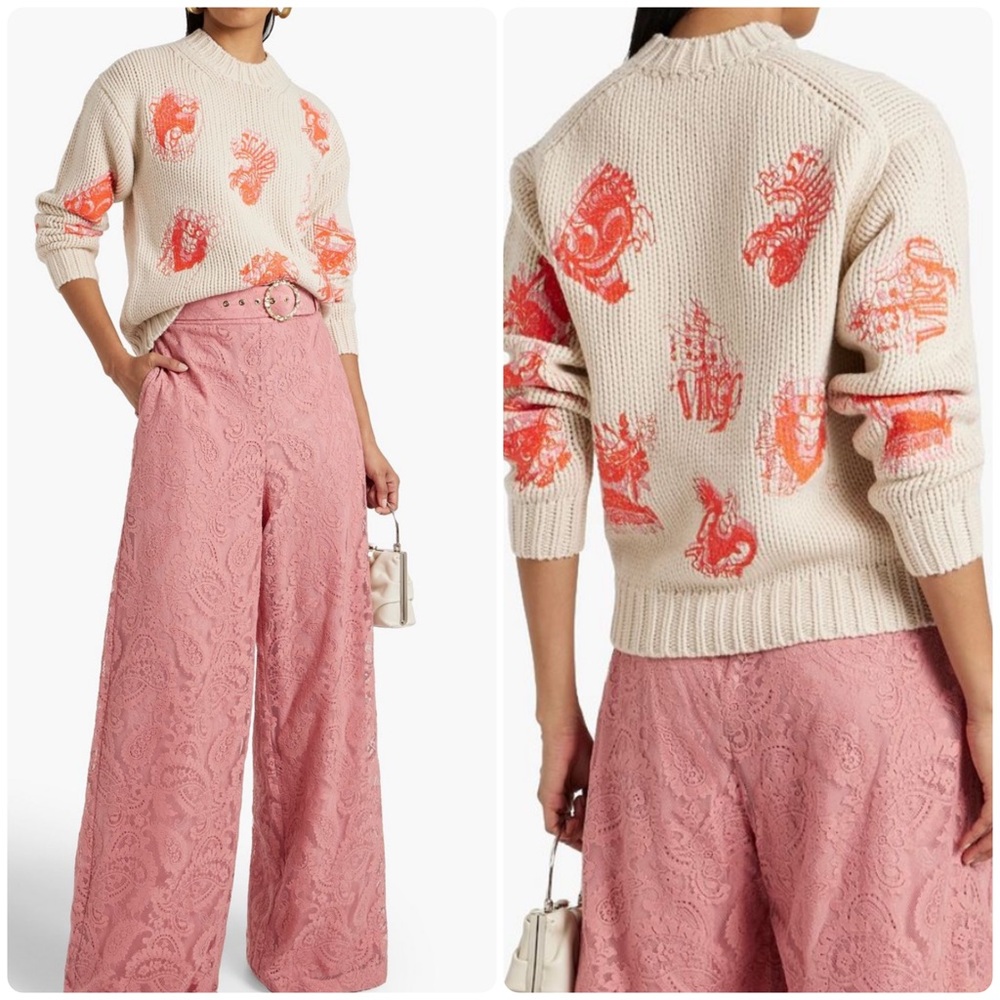 ZIMMERMANN Embroidered Zodiac Merino Wool Sweater